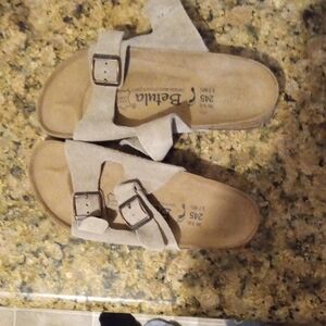 Birkenstock Beige Suede Sandals